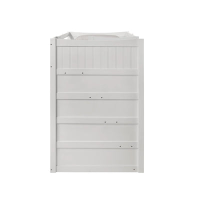 Sami - Twin Over Twin Step Bunk With Left Headboard - White