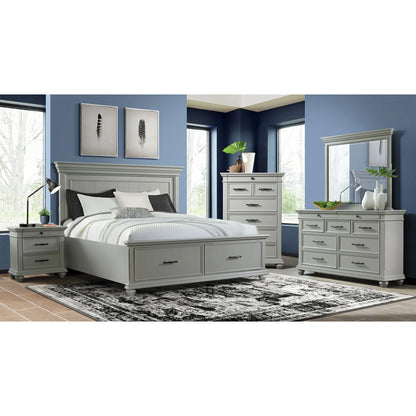 Slater - 9-Drawer Dressser With Mirror - Gray