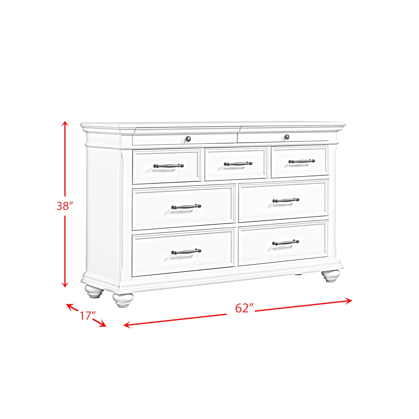 Slater - 9-Drawer Dresser - White
