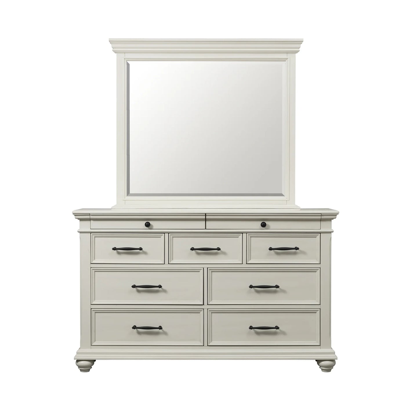 Slater - 9-Drawer Dresser With Mirror - White