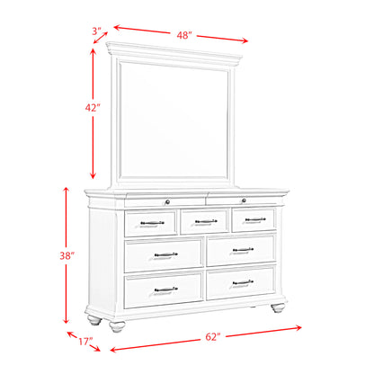 Slater - 9-Drawer Dresser With Mirror - White