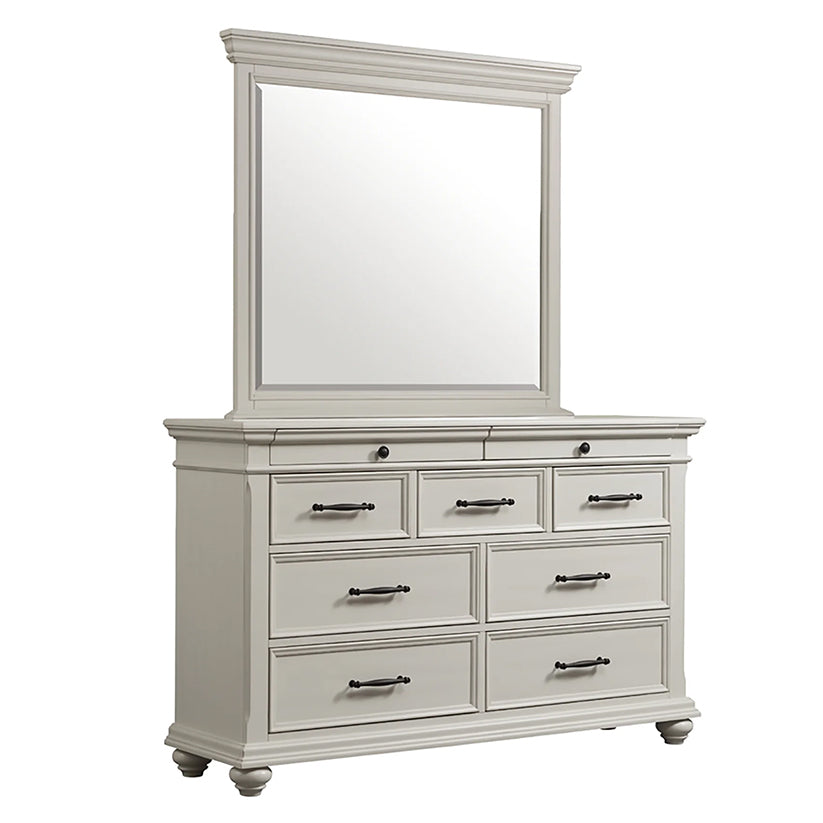 Slater - 9-Drawer Dresser With Mirror - White