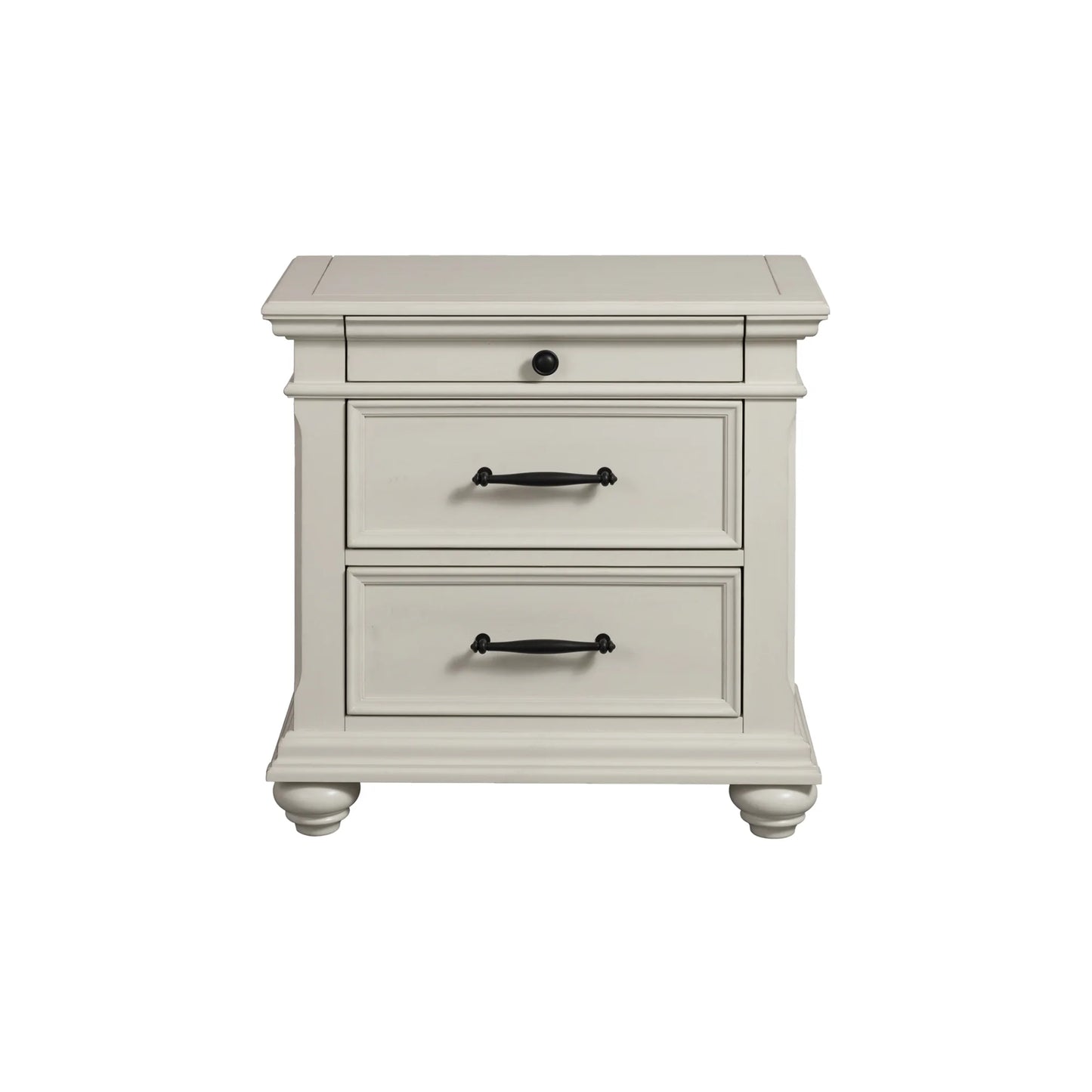 Slater - 3-Drawer Nightstand With USB Ports - White