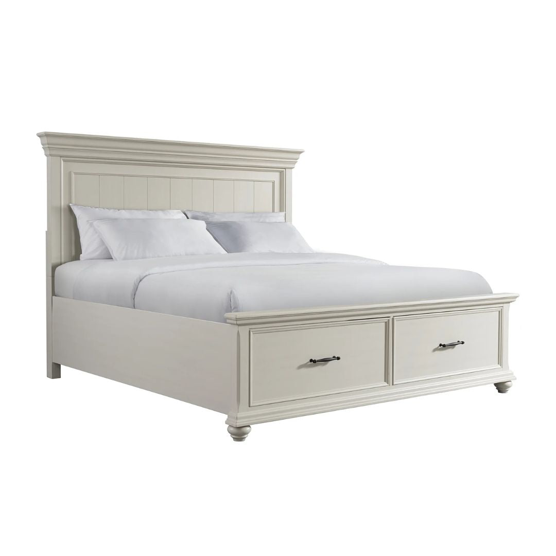 Slater - King Platform Storage Bed - White