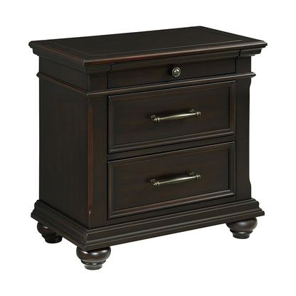 Slater - 3-Drawer Nightstand With USB Ports - Black