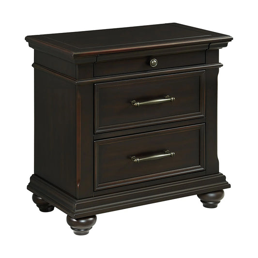 Slater - 3-Drawer Nightstand With USB Ports - Black
