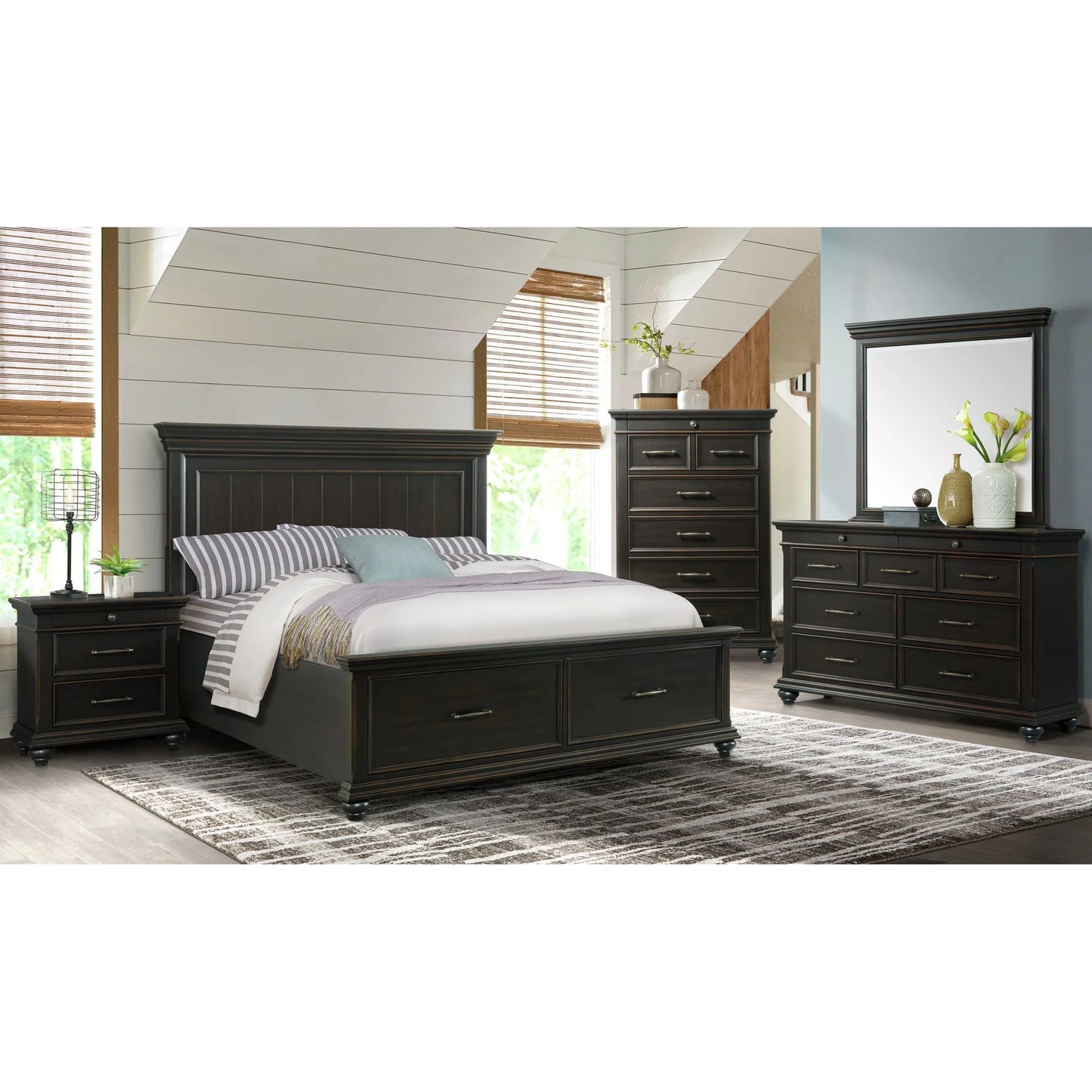 Slater - King Platform Storage Bed - Black