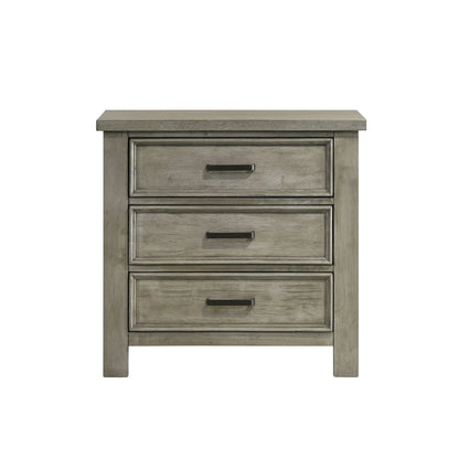 Sullivan - 3-Drawer Nightstand - Drift Gray