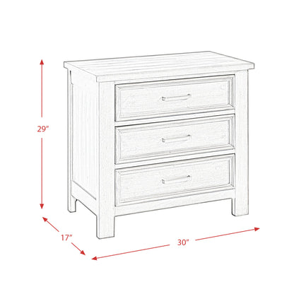 Sullivan - 3-Drawer Nightstand - Drift Gray