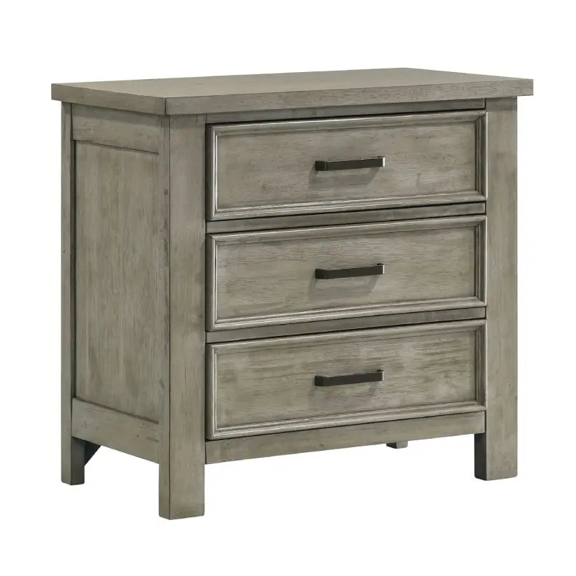 Sullivan - 3-Drawer Nightstand - Drift Gray