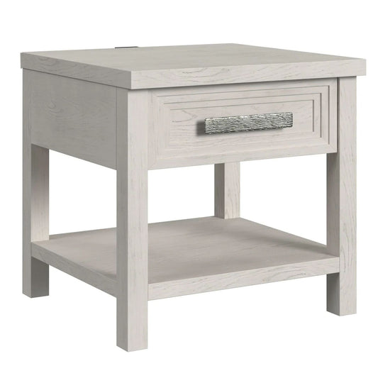 Avalanche - End Table With USB - Antique White