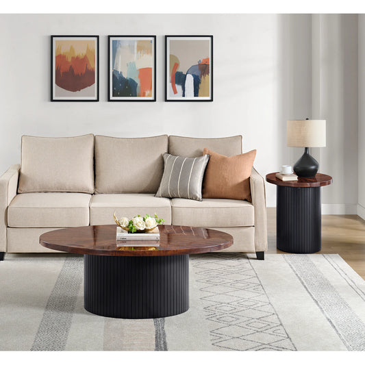 Rosemond - 2 Piece Occasional Table Set (Coffee Table & End Table) - Cherry And Black