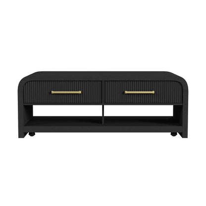 Ridgemont - Coffee Table With Casters / Push Through Drawer - Black