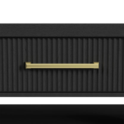 Ridgemont - Coffee Table With Casters / Push Through Drawer - Black