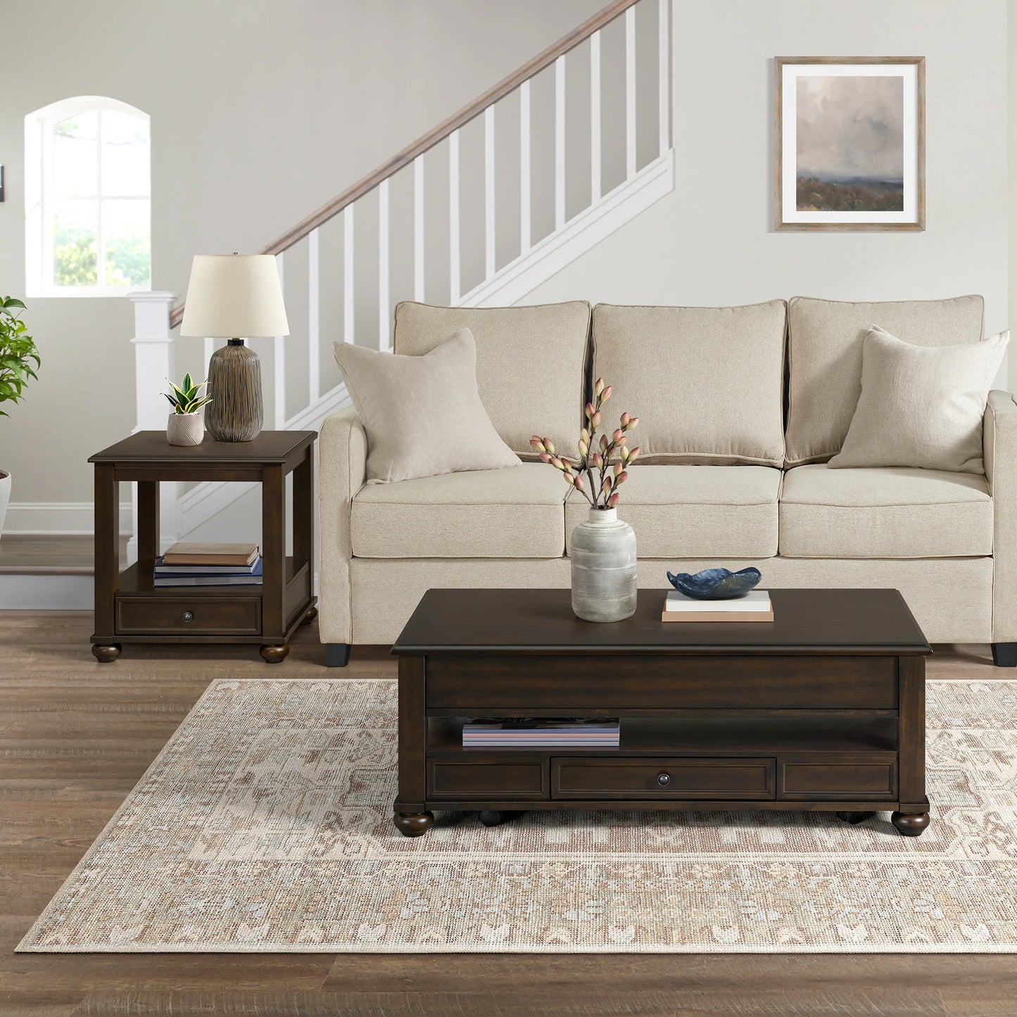 Wagner - 2 Piece Occasional Table Set (Rectangular Lift-Top Coffee Table & End Table) - Cherry