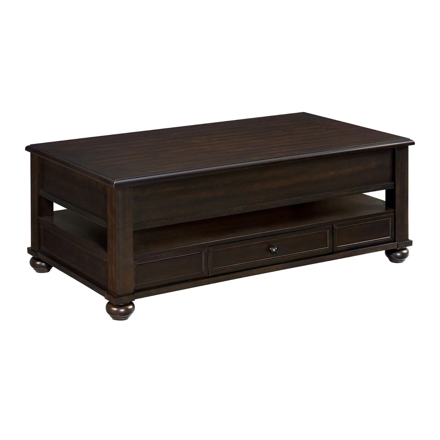 Wagner - Rectangular Lift-Top Coffee Table With Casters - Cherry