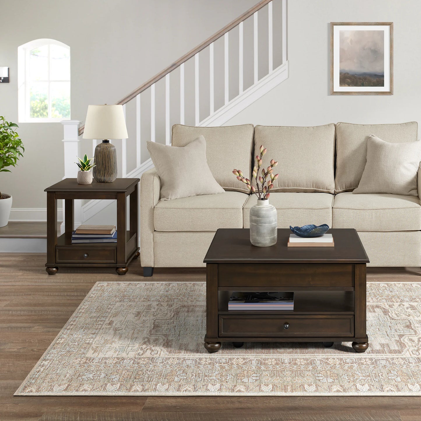 Wagner - 2 Piece Occasional Table Set (Square Lift-Top Coffee Table & End Table) - Cherry