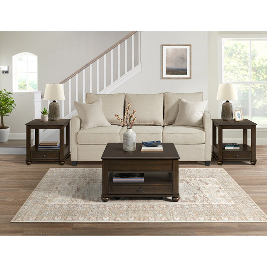 Wagner - 3 Piece Occasional Table Set (Square Lift-Top Coffee Table & Two End Table) - Cherry