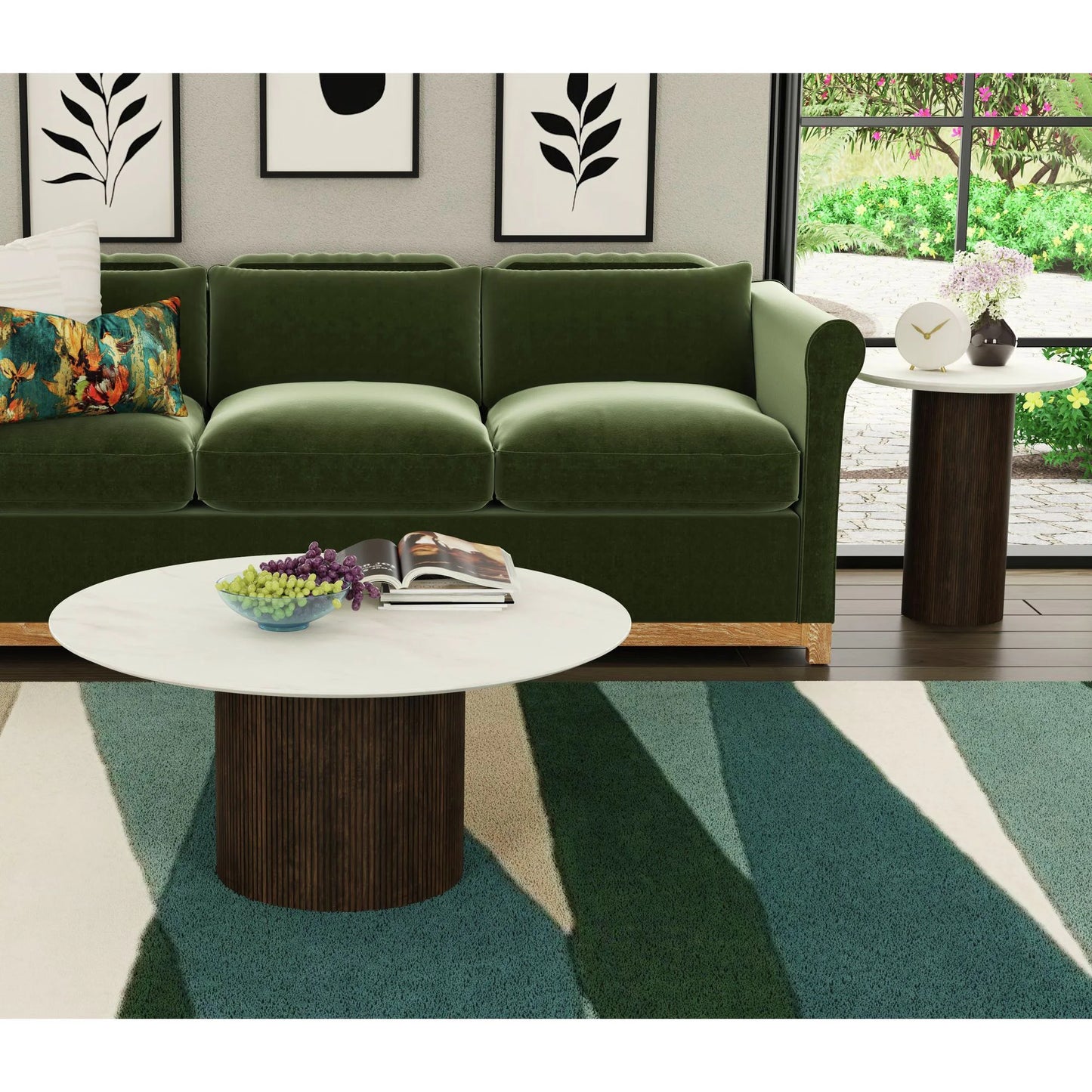 Sylvie - 2 Piece Occasional Table Set (Coffee Table & End Table) - Dark Brown