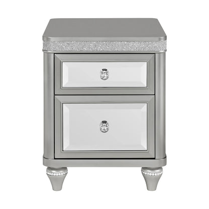 Avril - Chairside Table With Power/USB - Silver