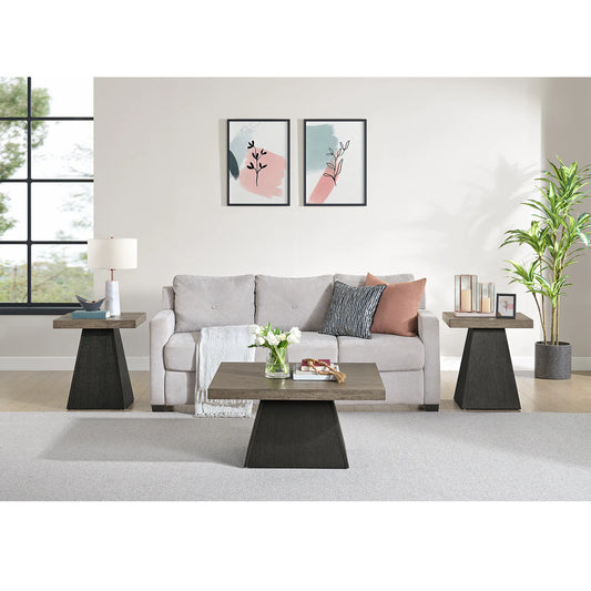 Jemma - 3 Piece Occasional Table Set (Coffee Table & Two End Table) - Gray / Dark Espresso