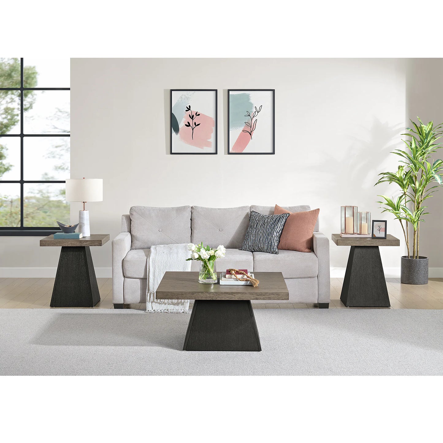 Jemma - Coffee Table - Gray / Dark Espresso