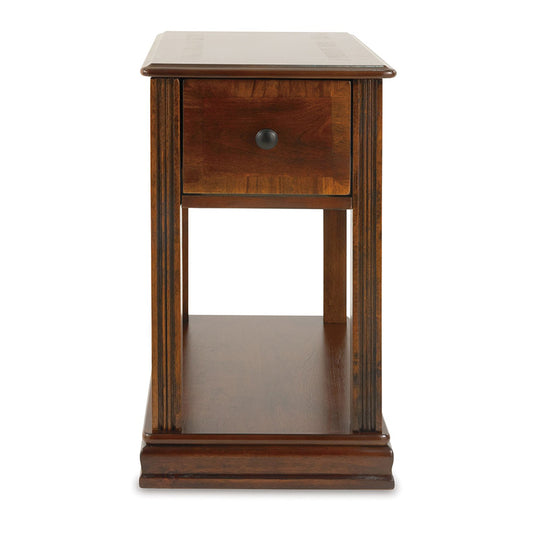 Breegin - Brown - Chair Side End Table - Removable Tray