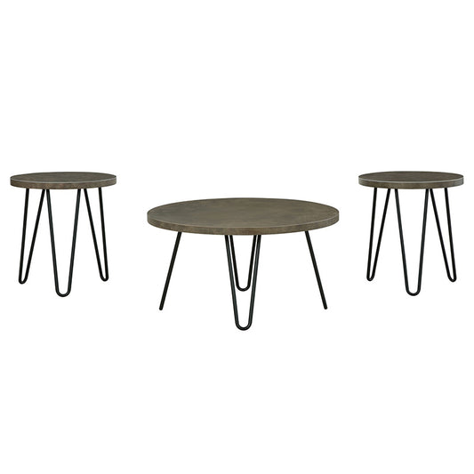 Hadasky - Brown / Beige - Occasional Table Set (Set of 3)