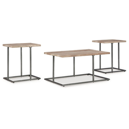 Albreane - Grayish Brown / Black - Occasional Table Set (Set of 3)