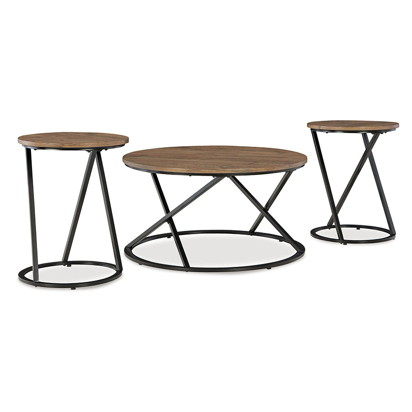 Cassbryn - Brown / Black - Occasional Table Set (Set of 3)