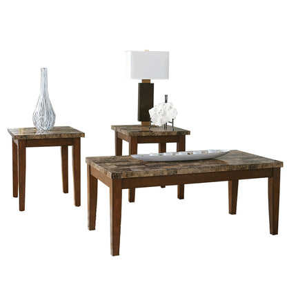 Theo - Warm Brown - Occasional Table Set (Set of 3)