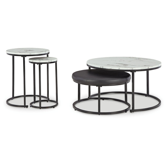 Jusmour - Black / White - Occasional Nesting Table (Set of 4)