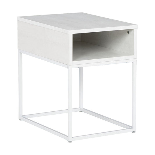 Deznee - White - Rectangular End Table