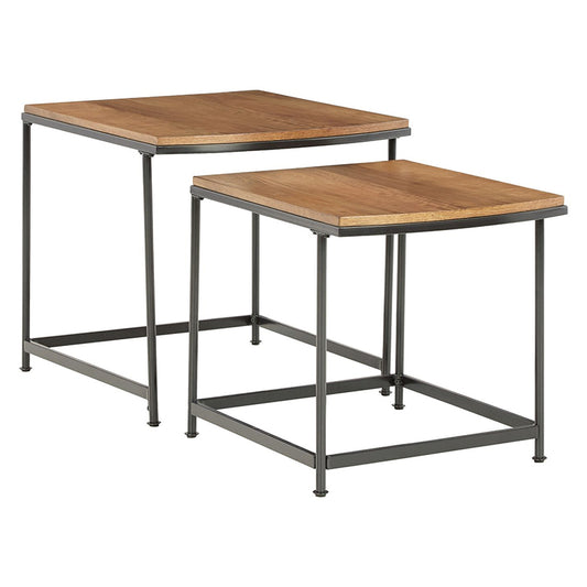 Drezmoore - Light Brown / Black - Nesting End Tables (Set of 2)