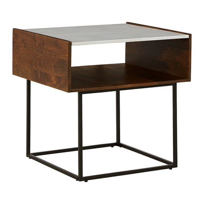 Rusitori - Brown / Beige / White - Rectangular End Table