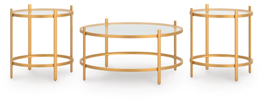 Pearlox - Gold - Occasional Table Set (Set of 3)