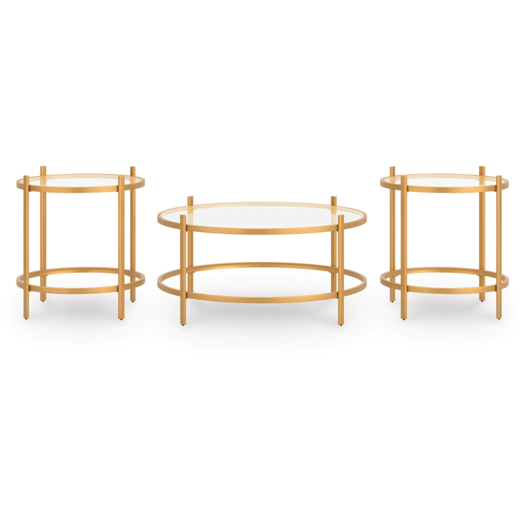 Pearlox - Gold - Occasional Table Set (Set of 3)