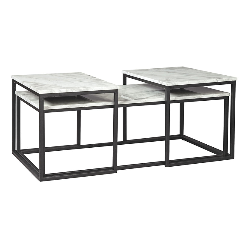 Donnesta - Gray / Black - Occasional Table Set (Set of 3)