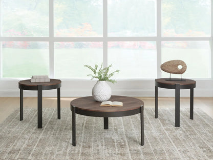 Horizon Hills - Occasional Table Set (Set of 3) - Brown / Black
