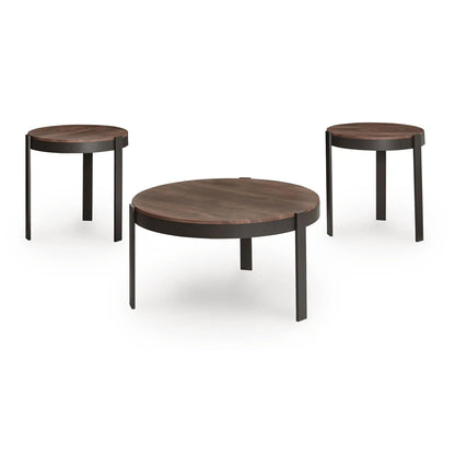 Horizon Hills - Occasional Table Set (Set of 3) - Brown / Black