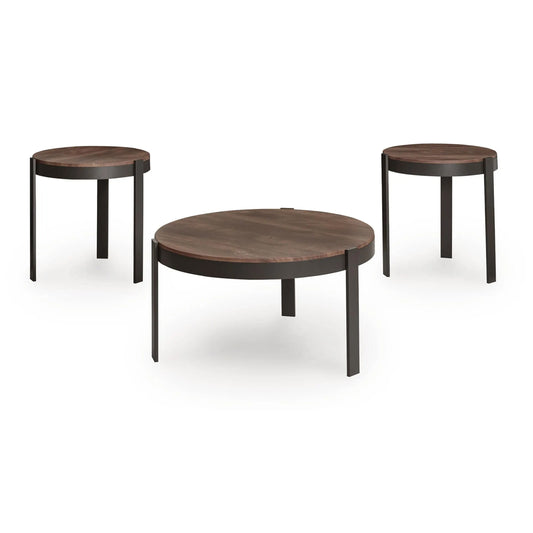 Horizon Hills - Occasional Table Set (Set of 3) - Brown / Black