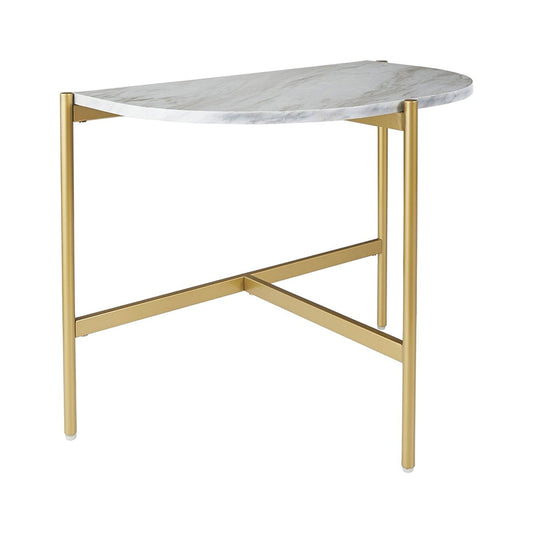 Wynora - White / Gold - Chair Side End Table