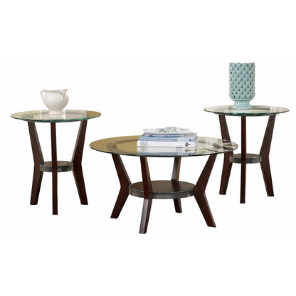 Fantell - Dark Brown - Occasional Table Set (Set of 3)