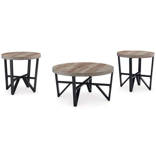 Deanlee - Grayish Brown / Black - Occasional Table Set (Set of 3)