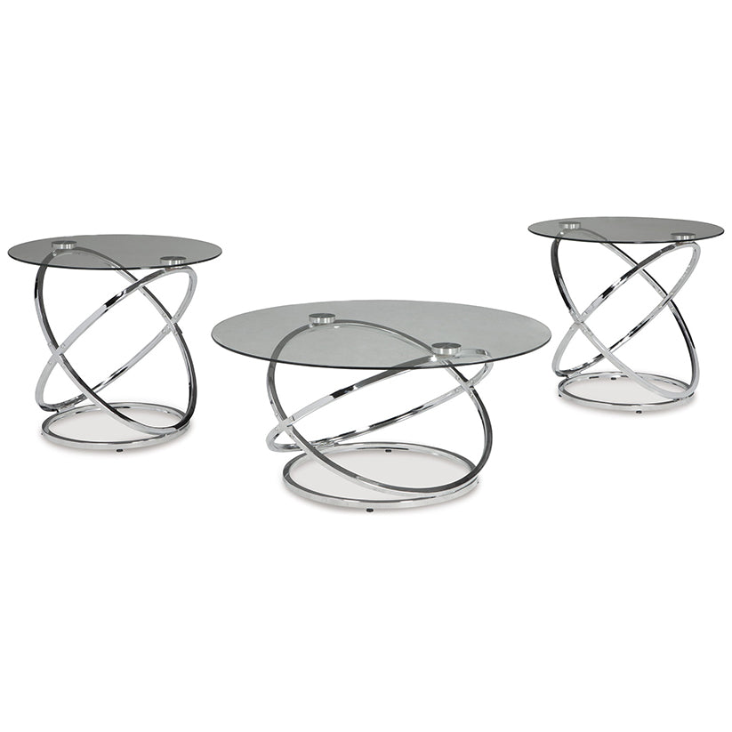 Hollynyx - Chrome Finish - Occasional Table Set (Set of 3)