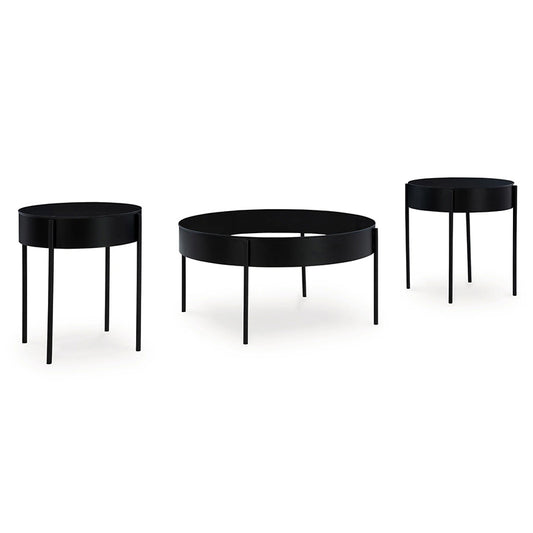 Ardoline - Black - Occasional Table Set (Set of 3)