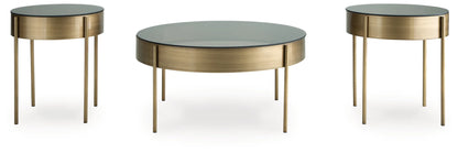 Jettaya - Brushed Brass - Occasional Table Set (Set of 3)-2