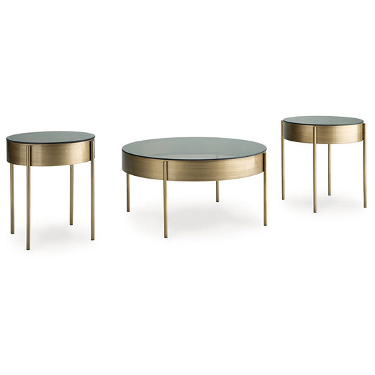 Jettaya - Brushed Brass - Occasional Table Set (Set of 3)