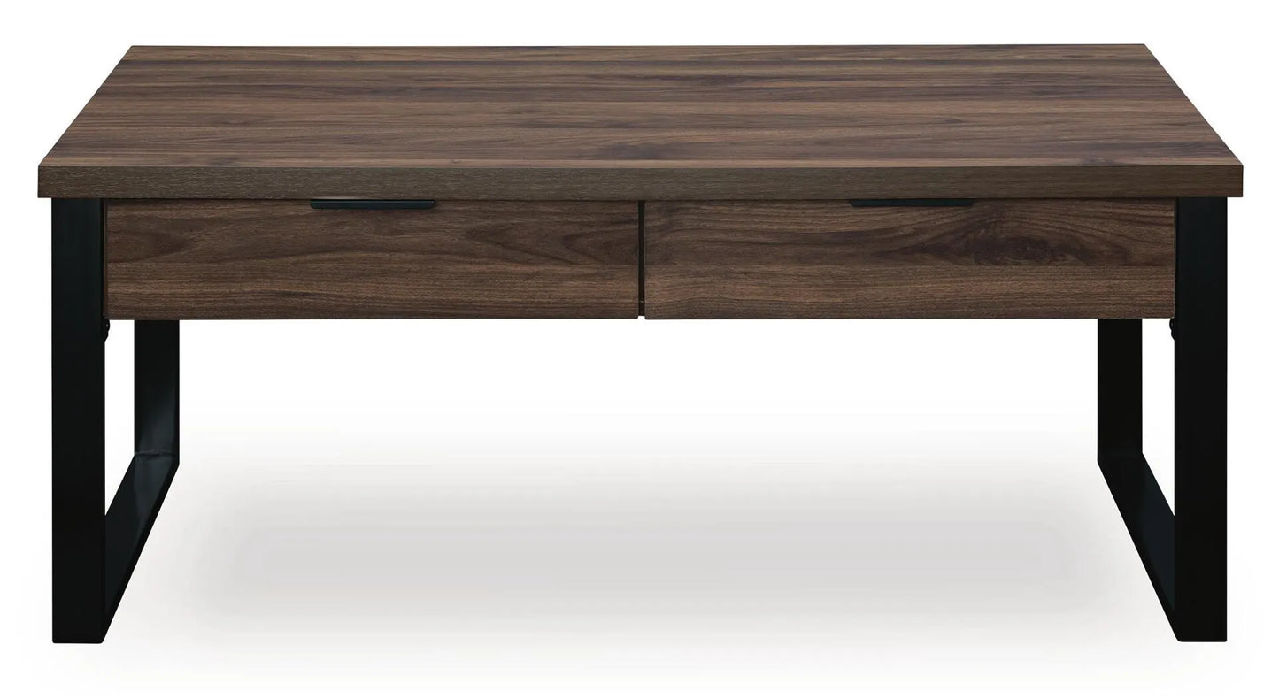 Wickman Falls - Rectangular Cocktail Table - Dark Brown