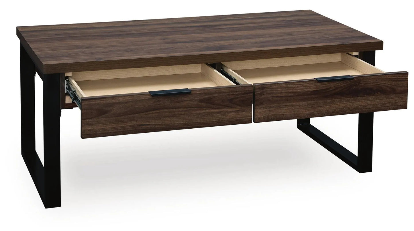 Wickman Falls - Rectangular Cocktail Table - Dark Brown